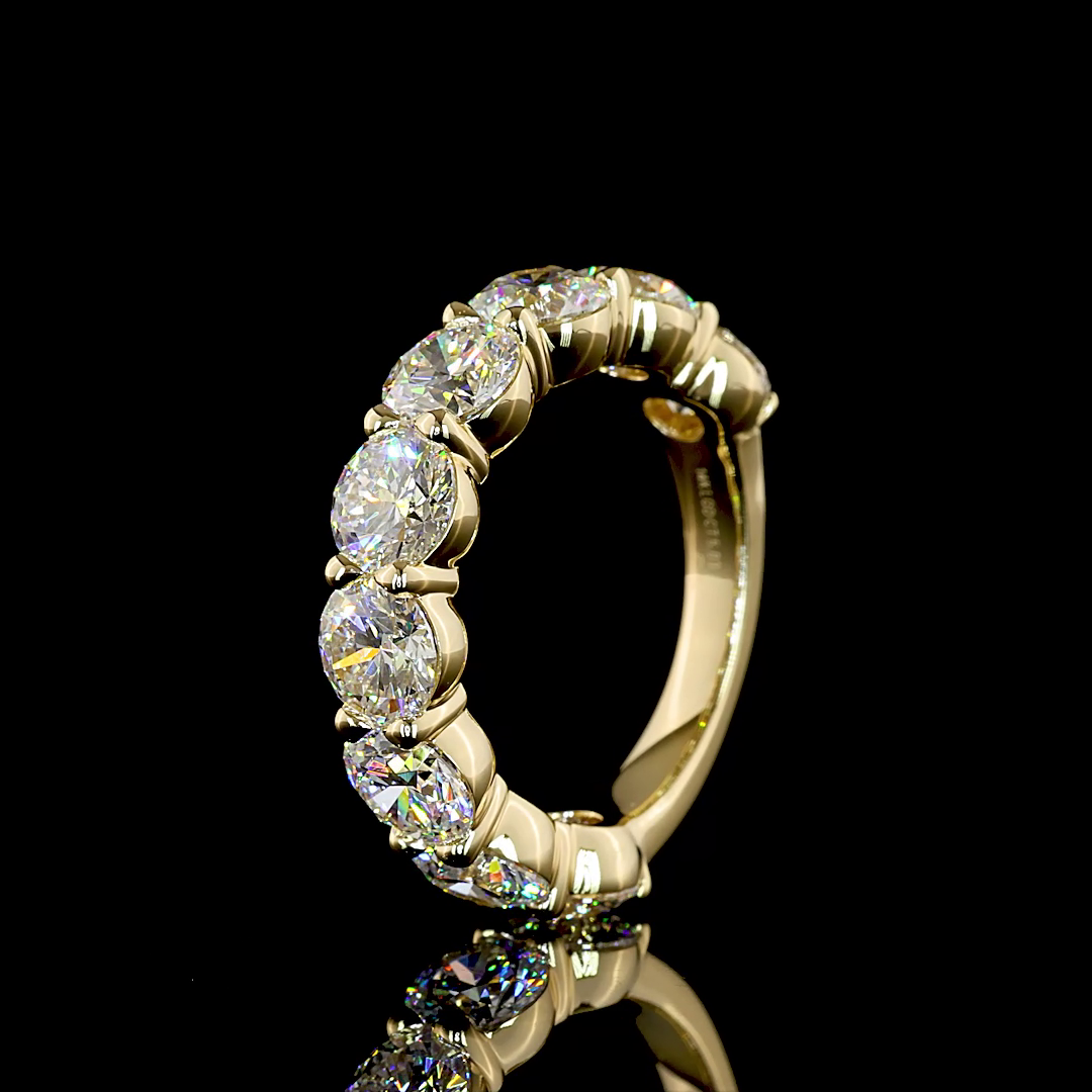 5.03 CTTW Round Lab Grown Diamond 3/4 Eternity Band Sz. 6 (E Color and VS1 Clarity)