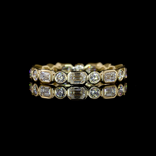 0.94 CTTW Emerald Lab Grown Diamond Full Eternity Sz. 5.25 (E Color and VS1 Clarity)