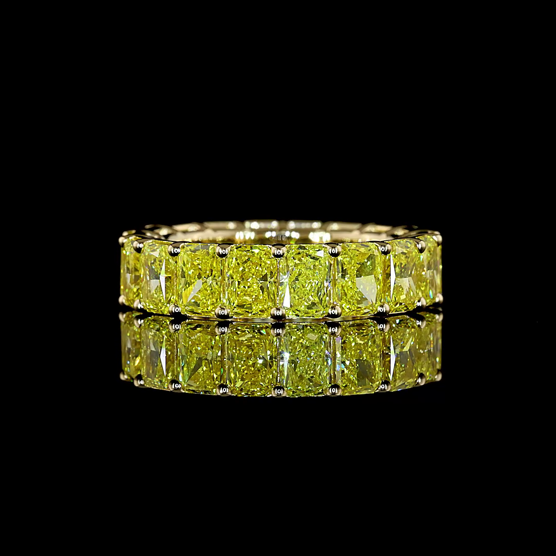 6.26 CTTW Radiant Lab Grown Diamond Full Eternity Sz. 5.5 (FV.YL Color and VS2 Clarity)