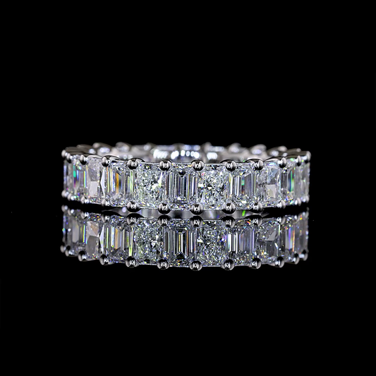 3.33 CTTW Emerald Lab Grown Diamond Full Eternity Sz. 5.75 (E Color and VS1 Clarity)
