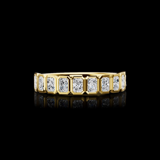1.01 CTTW Radiant Lab Grown Diamond Half Eternity Band Sz. 6.5 (D Color and VS1 Clarity)