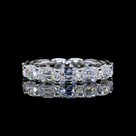 4.05 CTTW Antique Cushion Lab Grown Diamond Full Eternity Sz. 5.5 (F Color and VS1 Clarity)