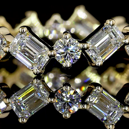 1.30 CTTW Emerald Lab Grown Diamond Full Eternity Sz. 5.5 (F Color and VVS2 Clarity)