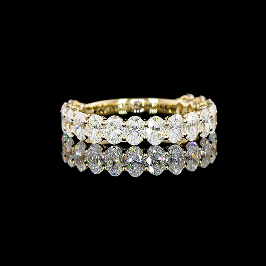 1.89 CTTW Oval Lab Diamond 3/4 Eternity Band (E Color and VS1 Clarity)