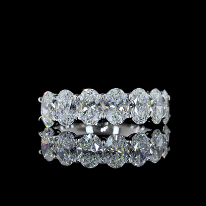 2.26 CTTW Oval Lab Grown Diamond 7 Stones Eternity Band Sz. 5.75 (E Color and VS1 Clarity)
