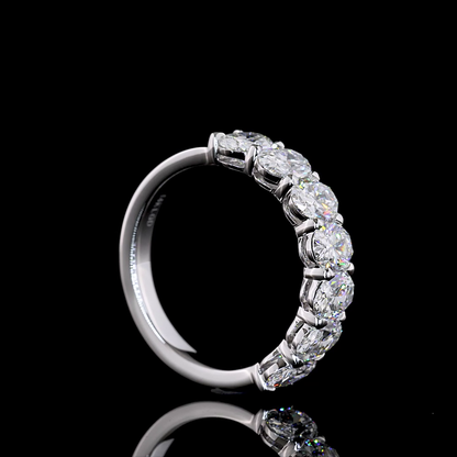 2.26 CTTW Oval Lab Grown Diamond 7 Stones Eternity Band Sz. 5.75 (E Color and VS1 Clarity)