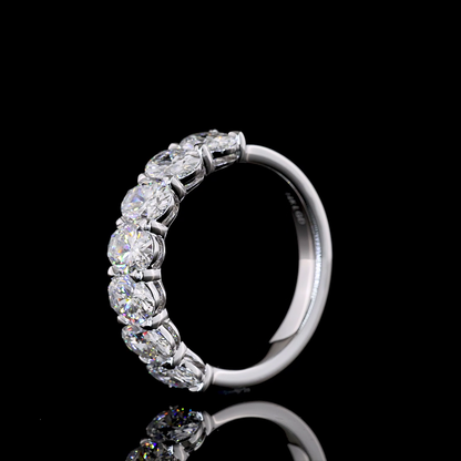 2.26 CTTW Oval Lab Grown Diamond 7 Stones Eternity Band Sz. 5.75 (E Color and VS1 Clarity)