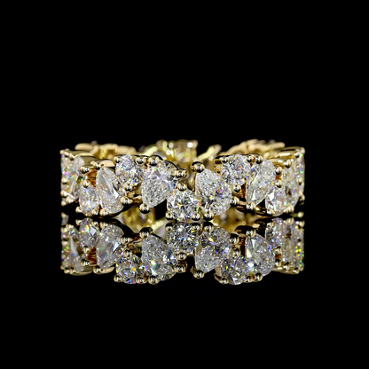 2.35 CTTW Pear Lab Grown Diamond Full Eternity Sz. 6 (E Color and VS1 Clarity)