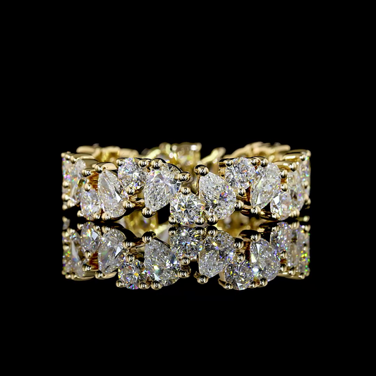 2.35 CTTW Pear Lab Grown Diamond Full Eternity Sz. 6 (E Color and VS1 Clarity)