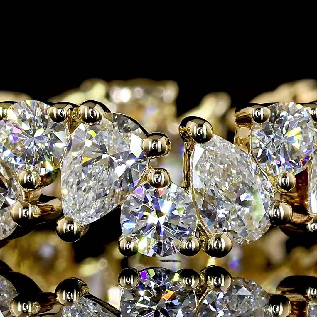 2.35 CTTW Pear Lab Grown Diamond Full Eternity Sz. 6 (E Color and VS1 Clarity)