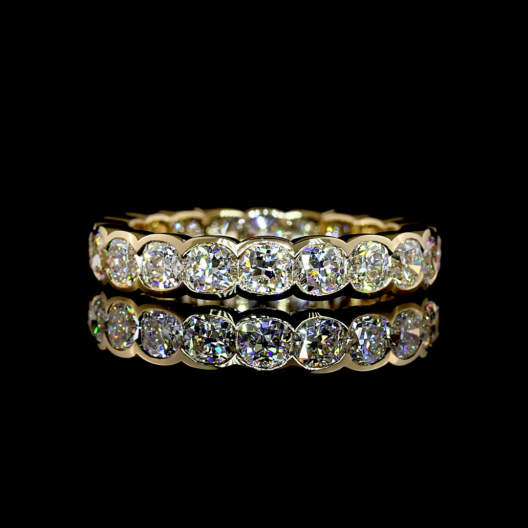 2.92 CTTW Square Cushion Brilliant Lab Grown Diamond Full Eternity Sz. 6 (E Color and VS1 Clarity)