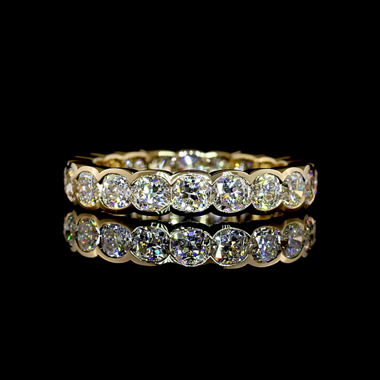 2.92 CTTW Square Cushion Brilliant Lab Grown Diamond Full Eternity Sz. 6 (E Color and VS1 Clarity)