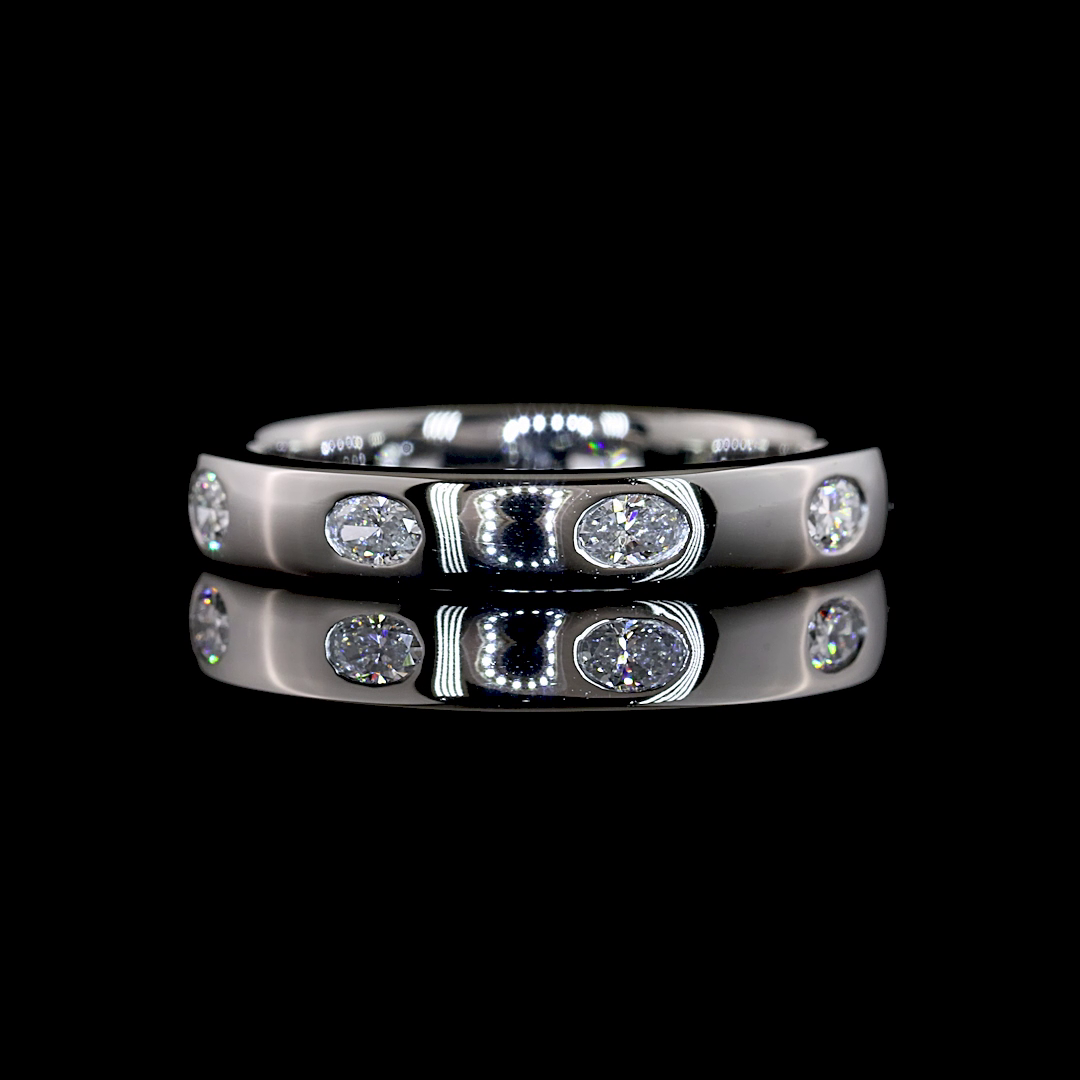 0.39 CTTW Oval Lab Grown Diamond Full Eternity Sz. 4 (E Color and VS1 Clarity)
