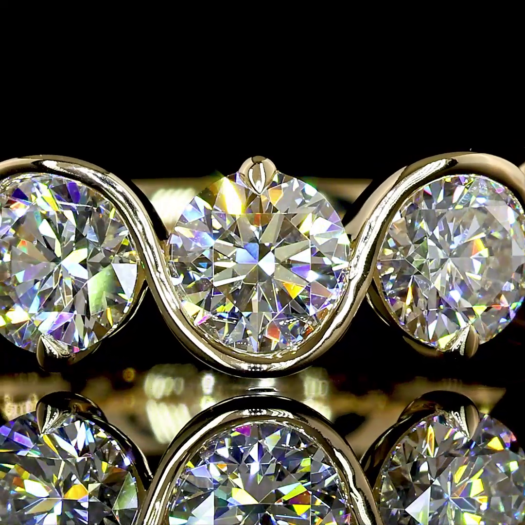 2.55 CTTW Round Lab Grown Diamond 7 Stones Eternity Band Sz. 6 (E Color and VS1 Clarity)