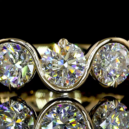 2.55 CTTW Round Lab Grown Diamond 7 Stones Eternity Band Sz. 6 (E Color and VS1 Clarity)