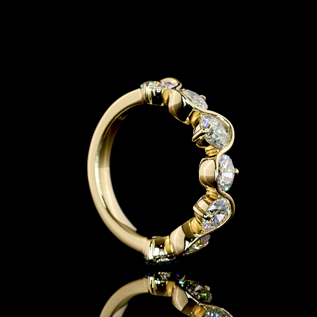 2.55 CTTW Round Lab Grown Diamond 7 Stones Eternity Band Sz. 6 (E Color and VS1 Clarity)
