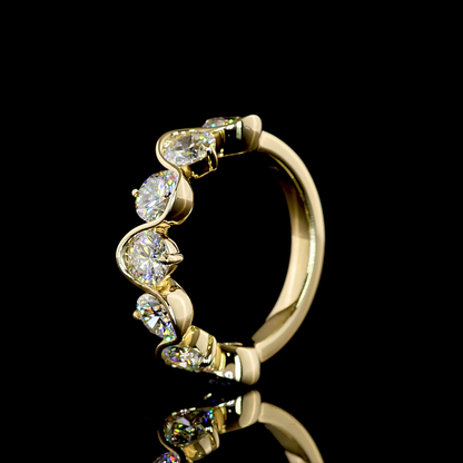 2.55 CTTW Round Lab Grown Diamond 7 Stones Eternity Band Sz. 6 (E Color and VS1 Clarity)