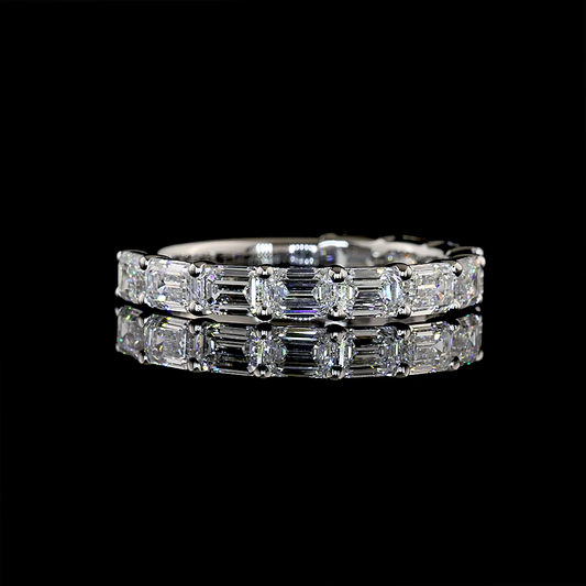 1.66 CTTW Emerald Lab Grown Diamond 3/4 Eternity Band Sz. 5.25 (E Color and VS1 Clarity)