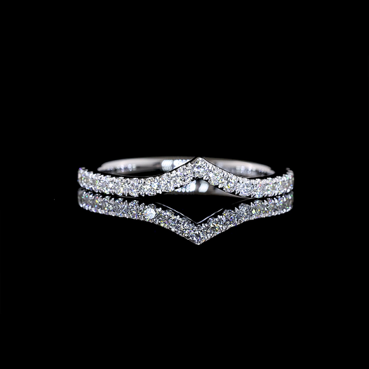0.25 CTTW Round Lab Grown Diamond Half Eternity Band Sz. 4.5 (E Color and VS1 Clarity)