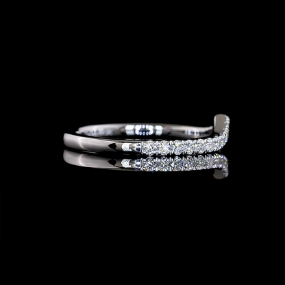 0.25 CTTW Round Lab Grown Diamond Half Eternity Band Sz. 4.5 (E Color and VS1 Clarity)