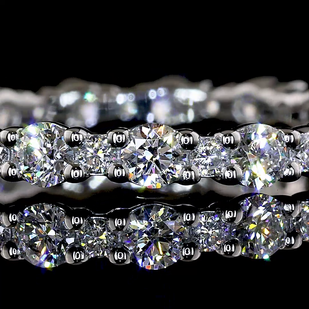 1.08 CTTW Round Lab Grown Diamond Full Eternity Sz. 7 (E Color and VS1 Clarity)