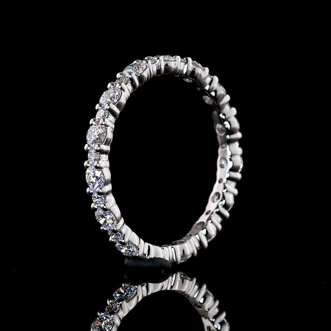 1.08 CTTW Round Lab Grown Diamond Full Eternity Sz. 7 (E Color and VS1 Clarity)