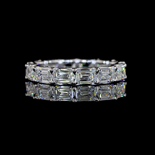 4.68 CTTW Emerald Lab Grown Diamond Full Eternity Sz. 7.5 (E Color and VS1 Clarity)