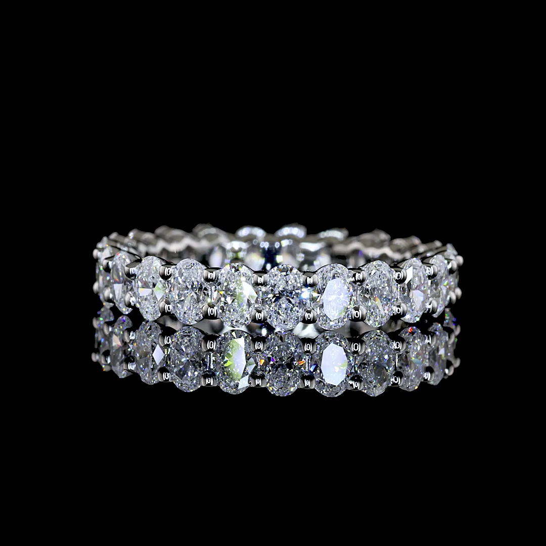 2.26 CTTW Oval Lab Grown Diamond Full Eternity Sz. 5 (E Color and VS1 Clarity)