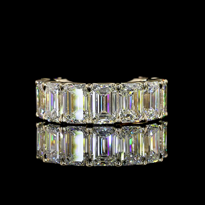 9.44 CTTW Emerald Lab Grown Diamond 3/4 Eternity Band Sz. 5.5 (E Color and VS1 Clarity)