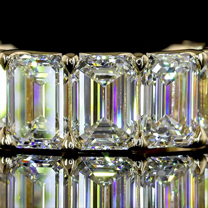 9.44 CTTW Emerald Lab Grown Diamond 3/4 Eternity Band Sz. 5.5 (E Color and VS1 Clarity)