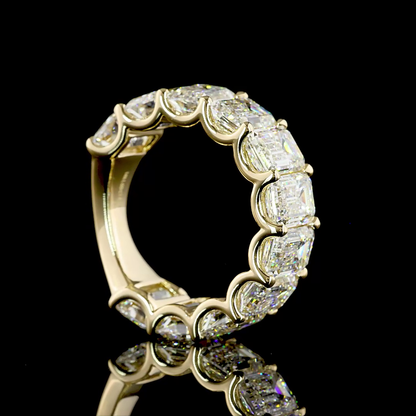 9.44 CTTW Emerald Lab Grown Diamond 3/4 Eternity Band Sz. 5.5 (E Color and VS1 Clarity)