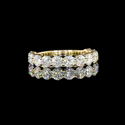 1.95 CTTW Round Lab Diamond 3/4 Eternity Band Sz. 6.5 14k Yellow Gold (E/F Color and VS1/VS/VS2 Clarity)