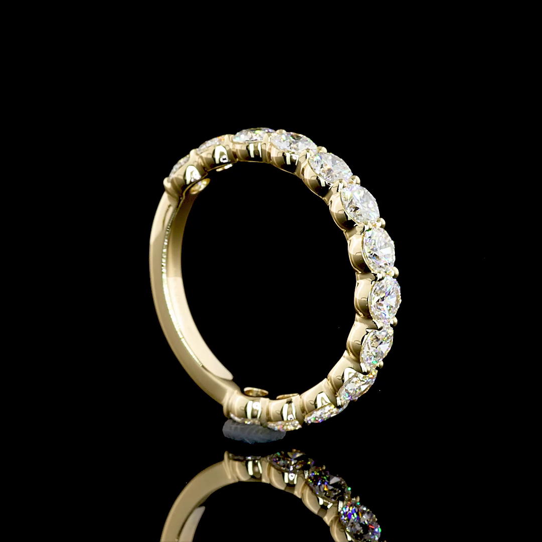 1.95 CTTW Round Lab Diamond 3/4 Eternity Band Sz. 6.5 14k Yellow Gold (E/F Color and VS1/VS/VS2 Clarity)