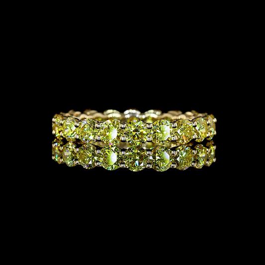 2.41 CTTW Round Lab Grown Diamond Full Eternity Sz. 5.5 (FV.YL Color and VS2 Clarity)