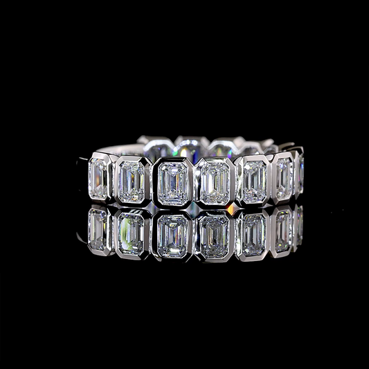 1.71 CTTW Emerald Lab Grown Diamond 3/4 Eternity Band Sz. 6 (E Color and VS1 Clarity)