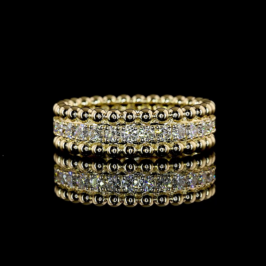0.88 CTTW Round Lab Grown Diamond Full Eternity Sz. 6.5 (E Color and VS1 Clarity)