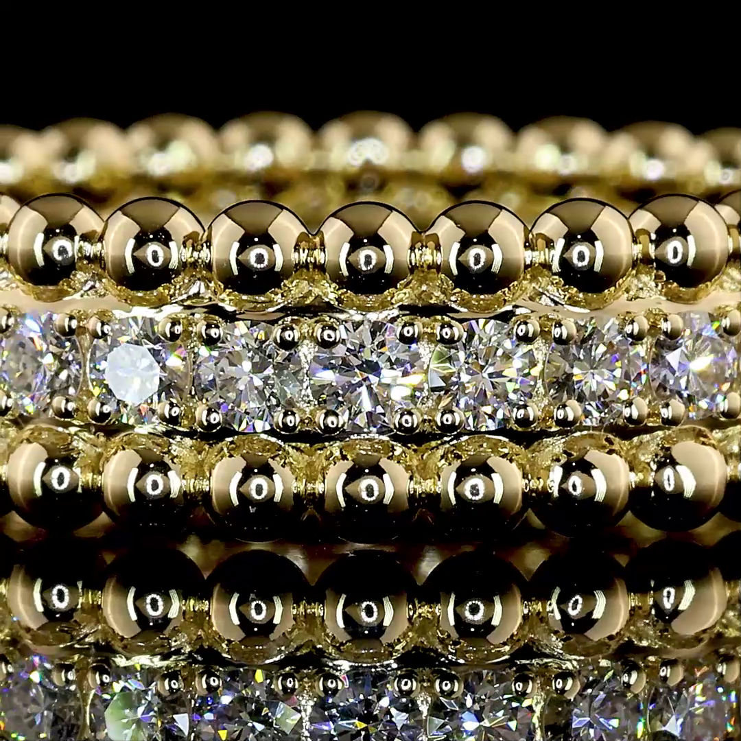 0.88 CTTW Round Lab Grown Diamond Full Eternity Sz. 6.5 (E Color and VS1 Clarity)