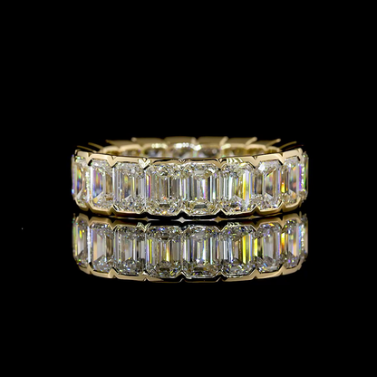 5.26 CTTW Emerald Lab Grown Diamond Full Eternity Sz. 6 (E Color and VS1 Clarity)