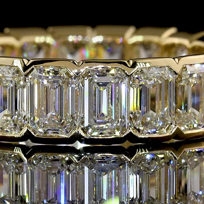 5.26 CTTW Emerald Lab Grown Diamond Full Eternity Sz. 6 (E Color and VS1 Clarity)