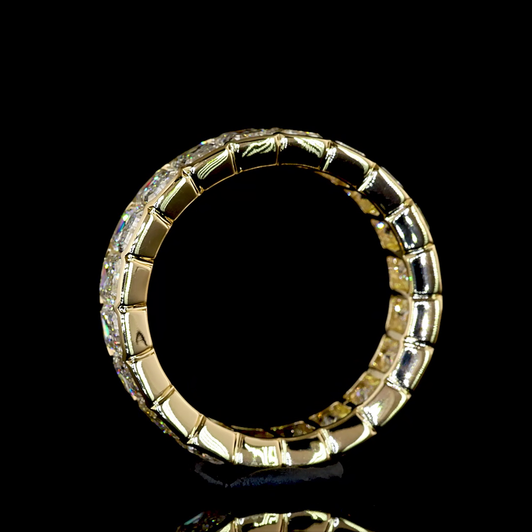 5.26 CTTW Emerald Lab Grown Diamond Full Eternity Sz. 6 (E Color and VS1 Clarity)