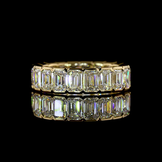 5.24 CTTW Emerald Lab Grown Diamond Full Eternity Sz. 6.5 (E Color and VS1 Clarity)