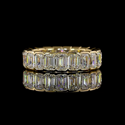 5.37 CTTW Emerald Lab Grown Diamond Full Eternity Sz. 7 (E Color and VS1 Clarity)