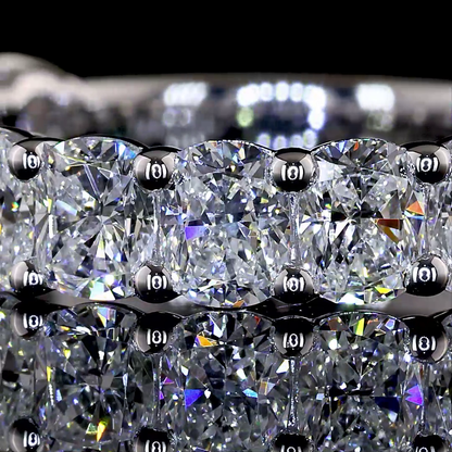 2.64 CTTW Cushion Brilliant Lab Grown Diamond 3/4 Eternity Band Sz. 5.5 (E Color and VS1 Clarity)