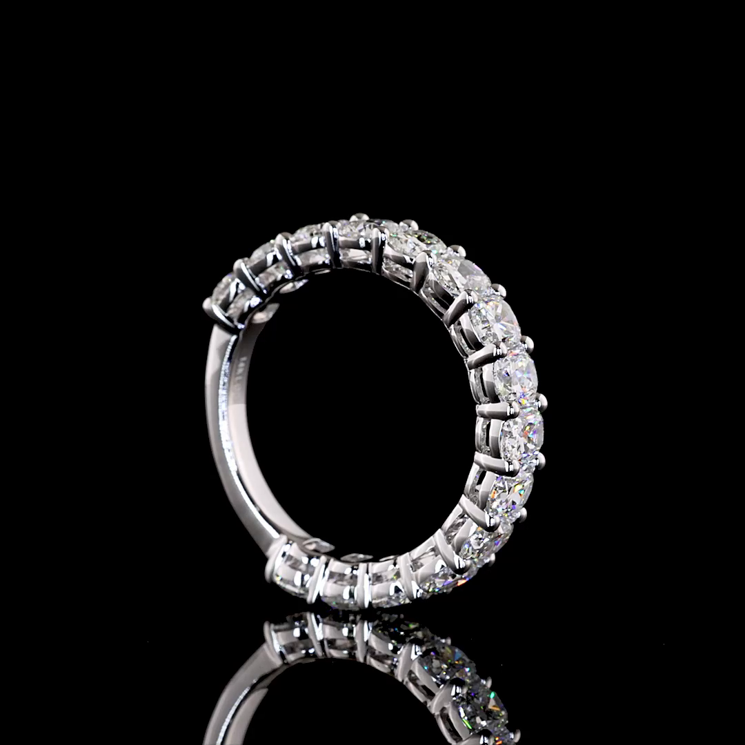 2.64 CTTW Cushion Brilliant Lab Grown Diamond 3/4 Eternity Band Sz. 5.5 (E Color and VS1 Clarity)