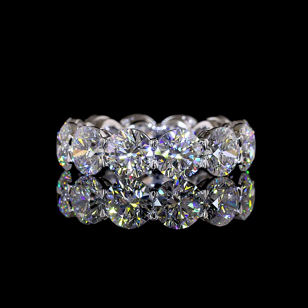7.28 CTTW Round Lab Grown Diamond Full Eternity Sz. 5 (E Color and VS1 Clarity)