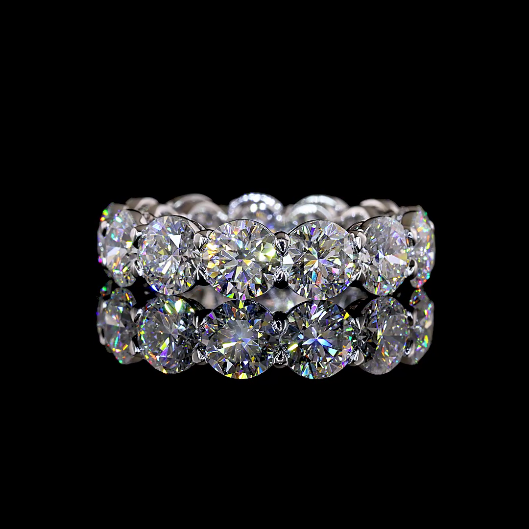 7.25 CTTW Round Lab Grown Diamond Full Eternity Sz. 6.5 (E Color and VS1 Clarity)