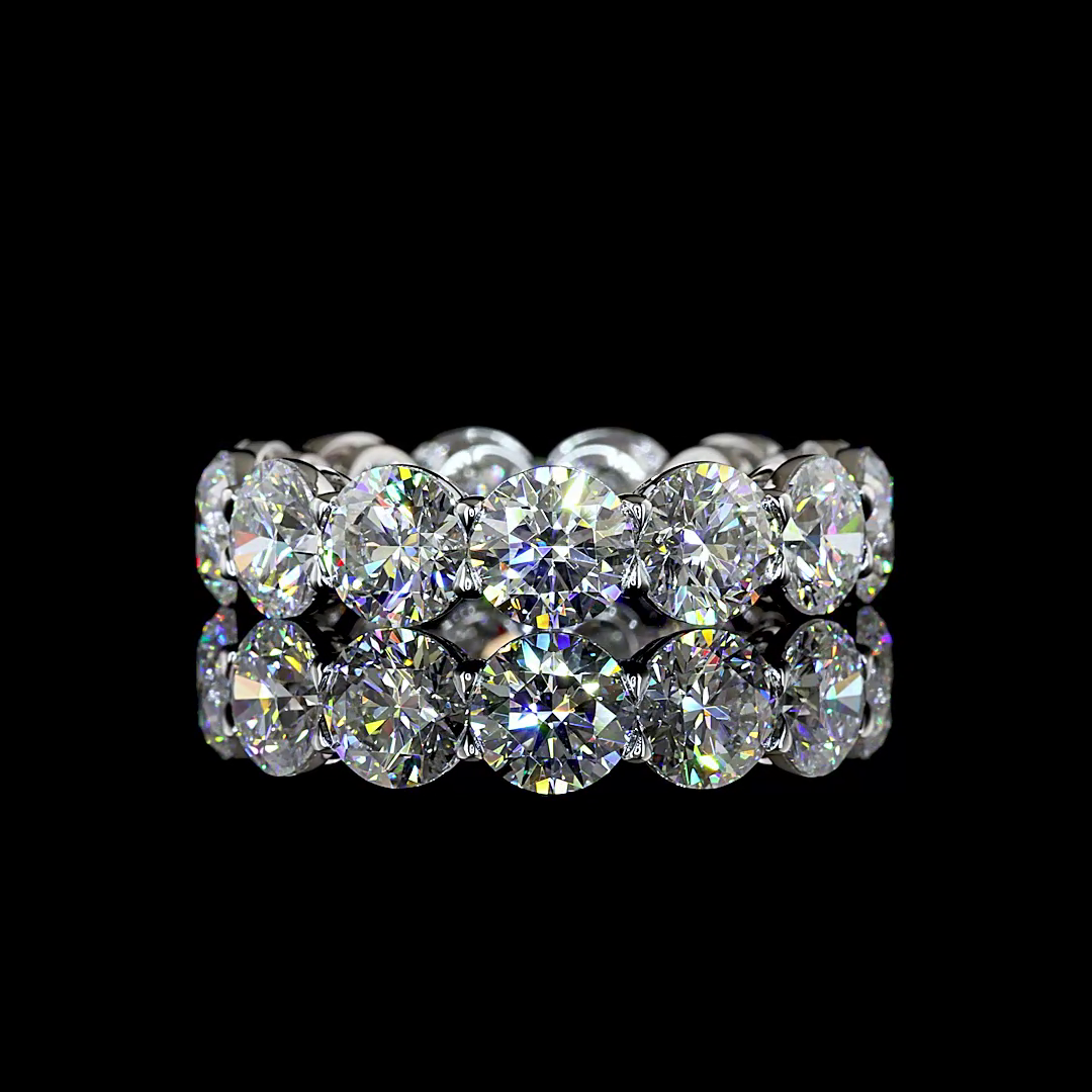 7.63 CTTW Round Lab Grown Diamond Full Eternity Sz. 7 (E Color and VS1 Clarity)