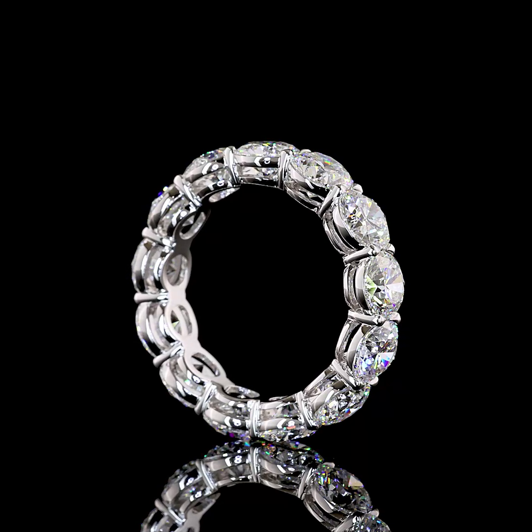 7.63 CTTW Round Lab Grown Diamond Full Eternity Sz. 7 (E Color and VS1 Clarity)