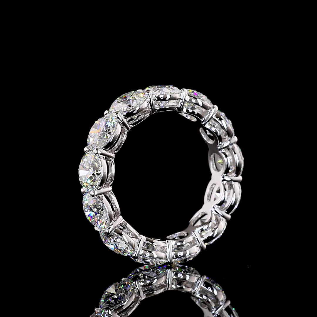 7.63 CTTW Round Lab Grown Diamond Full Eternity Sz. 7 (E Color and VS1 Clarity)