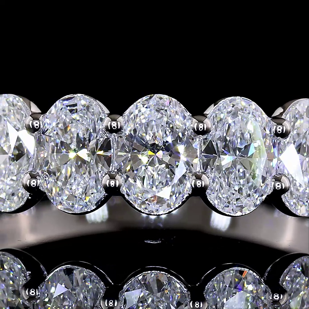 1.78 CTTW Oval Lab Grown Diamond Half Eternity Band Sz. 4.5 (E Color and VS1 Clarity)